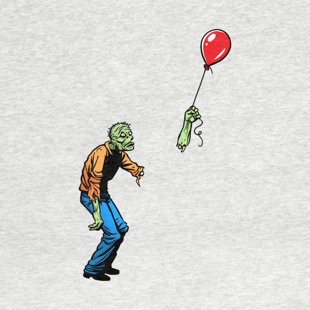 Sad Zombie and Balloon by Angel Robot